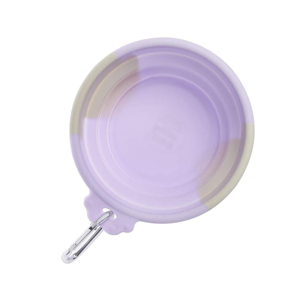 Little&Bigger Voyage collapsible silicone travel bowl lilac-beige