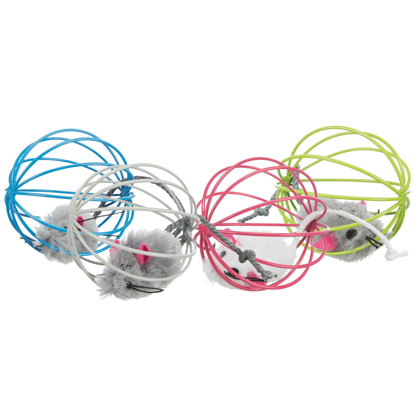 Trixie Plush mouse wire ball ø 6cm asstd