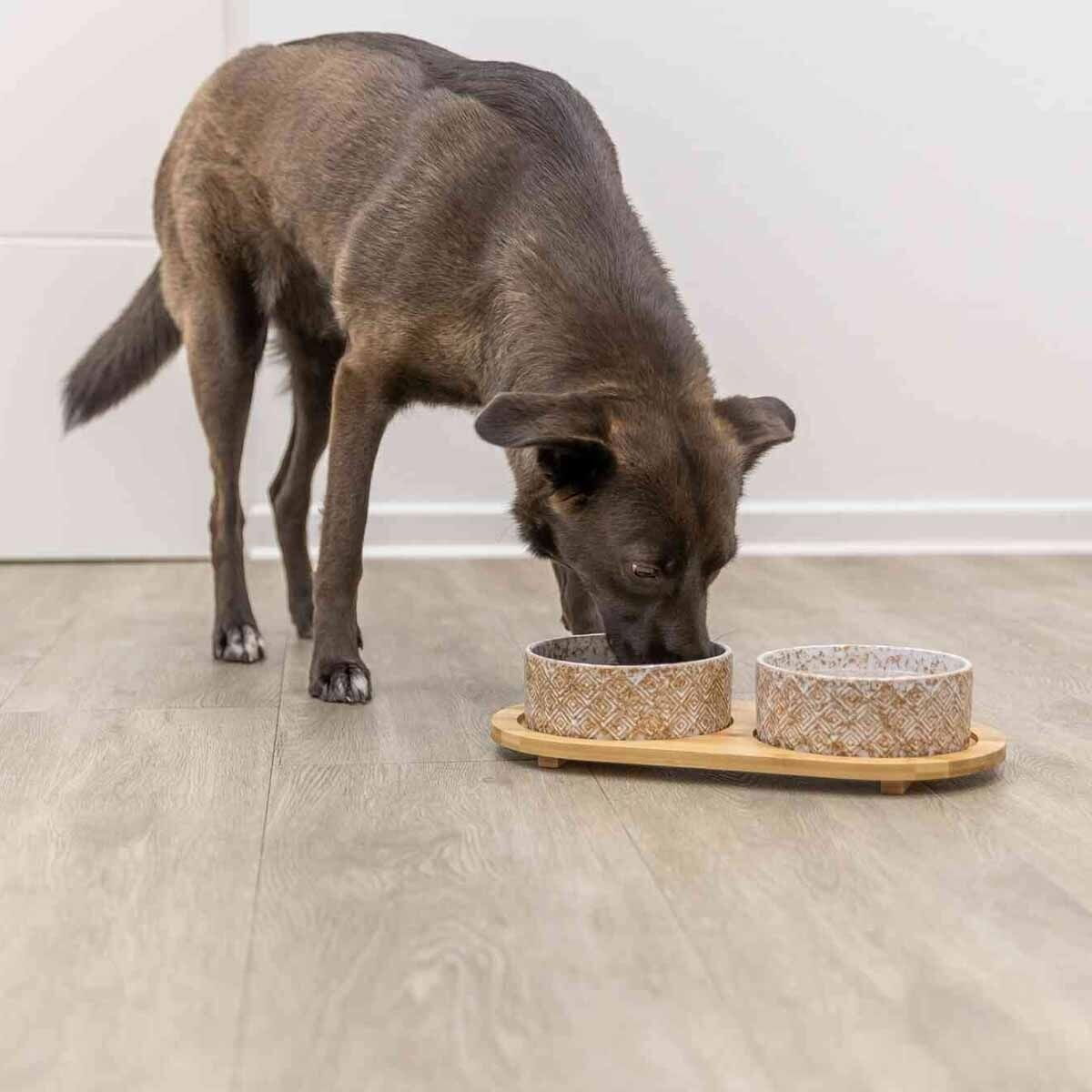 Trixie bowl se ceramic/bamboo 2×0,8 l/ø16cm