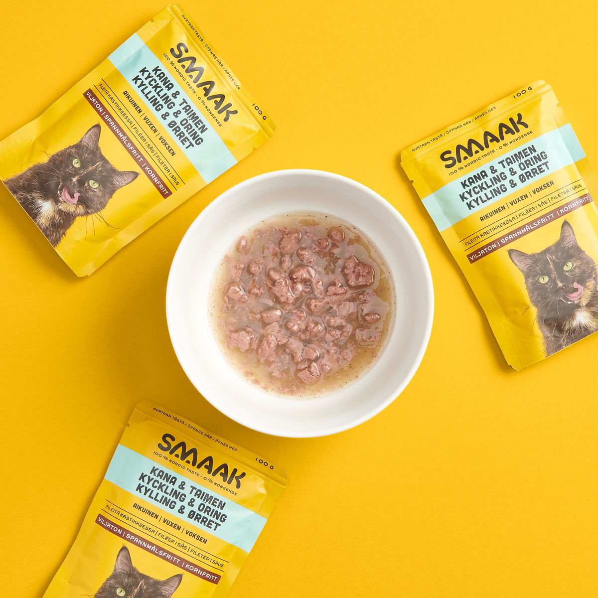 SMAAK Cat Adult kyckling & öring fileer i sås 100 g