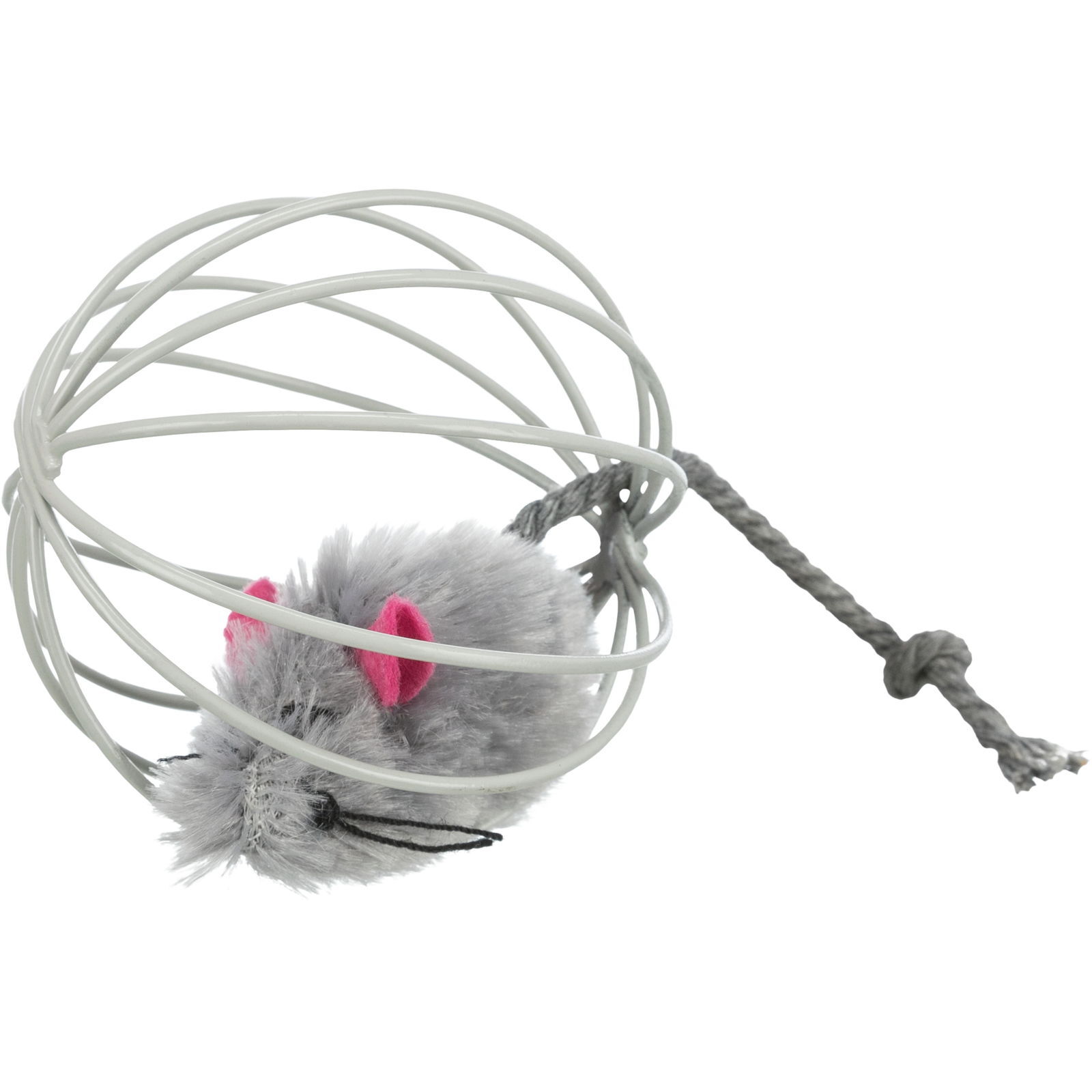 Trixie Plush mouse wire ball ø 6cm asstd