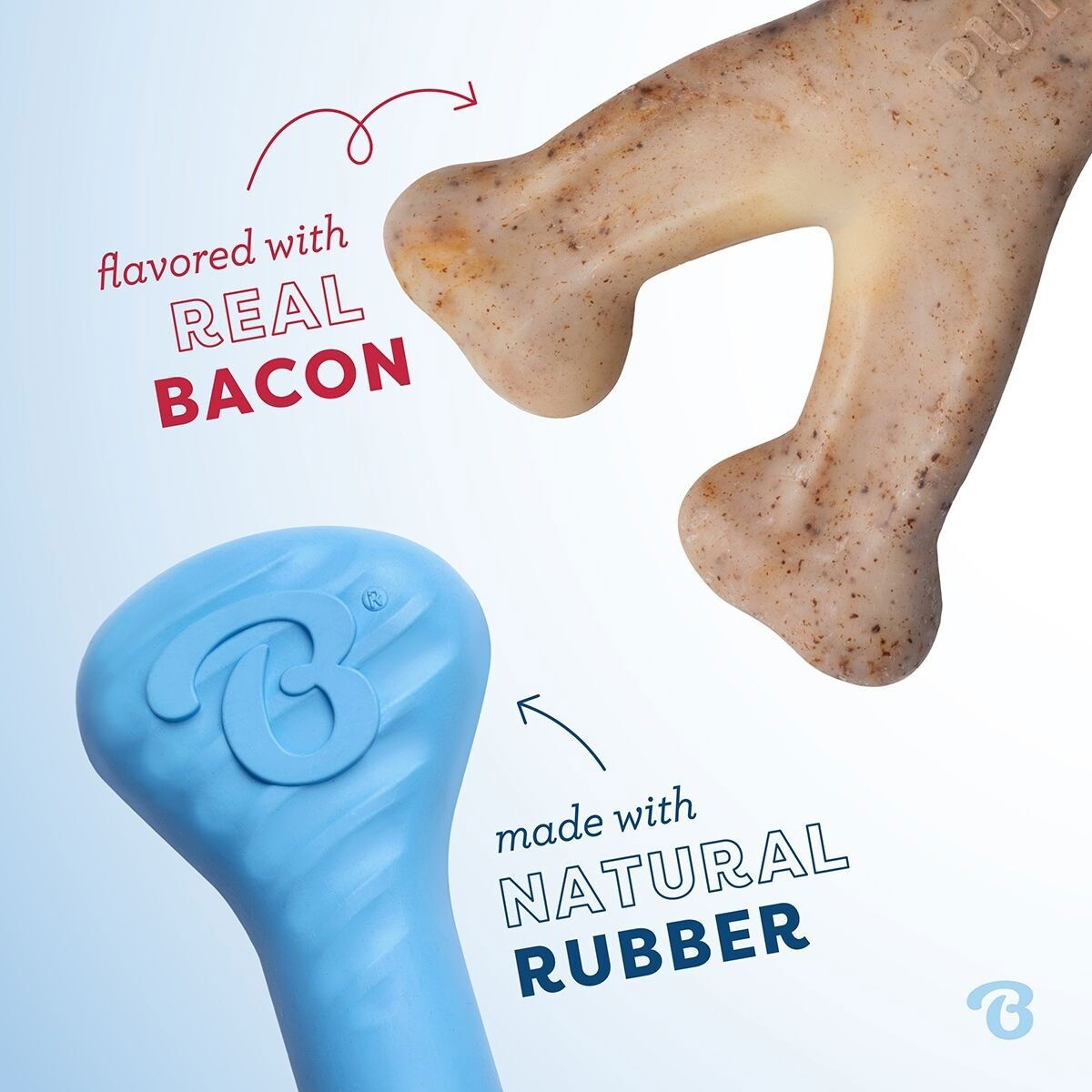 BB Puppy Rubber Bones Bacon Tiny 2pcs