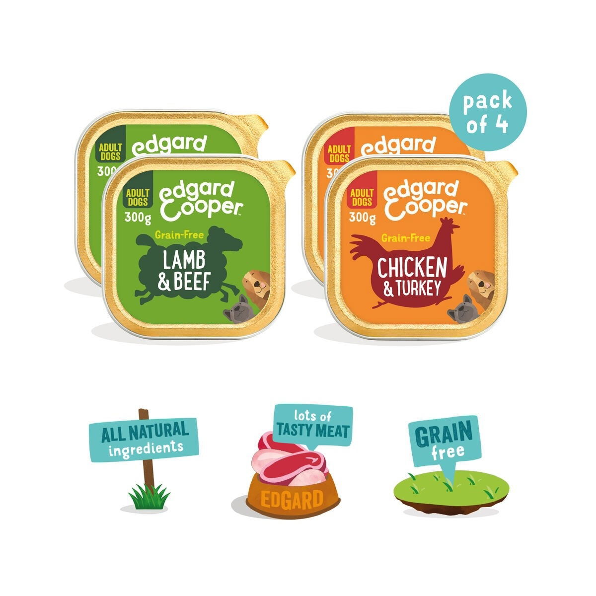 Edgard & Cooper Dog Multipac 4x300g