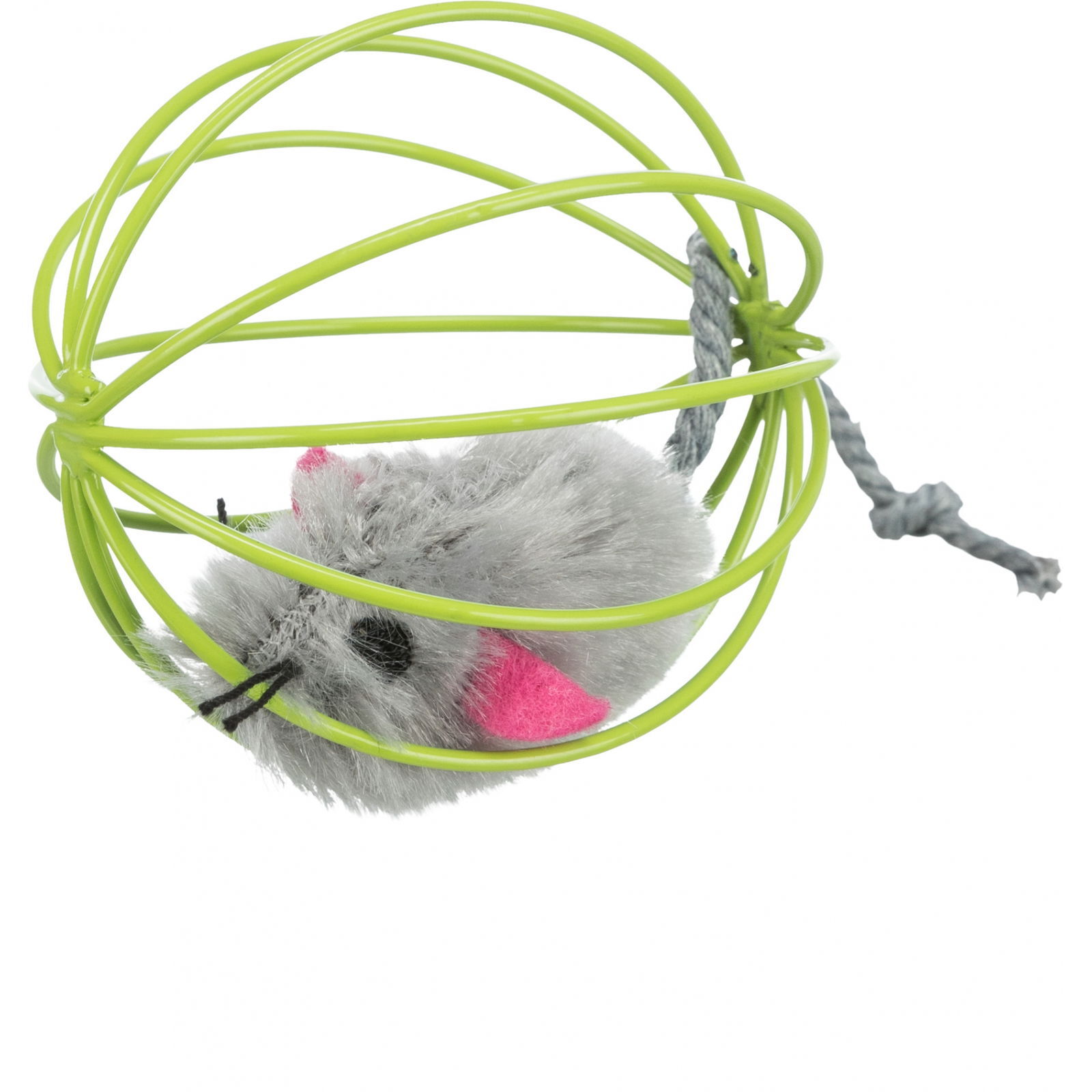 Trixie Plush mouse wire ball ø 6cm asstd