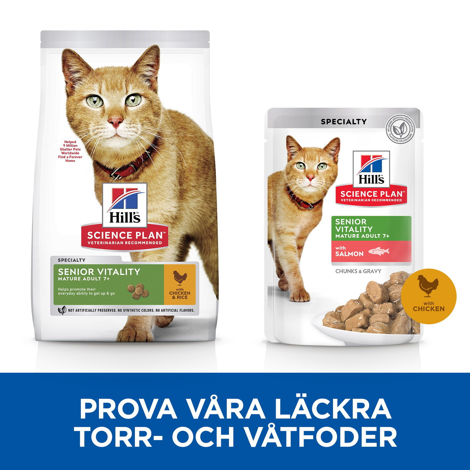 Hill's Science Plan Feline Senior Vitality Chicken with Rice